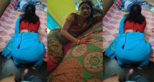 Mom Using Her Phone Bending Over Her Bed Son Behind HD Video